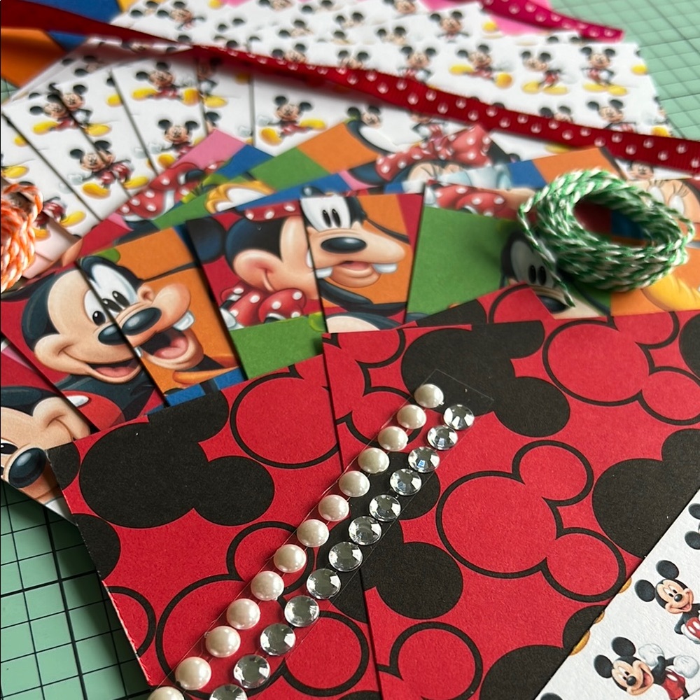 Disney Mickey paper crafts embellishments ephemera scrapbooking
